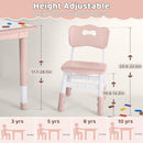 Kids Table and 2 Chairs Set, Height Adjustable (17.7"-26.1") Toddler Table and Chair Set, Multi-Activity Table with Graffiti Desktop, Children’s Table and Chairs for Classroom, Home & Daycare by CozyNest Decor