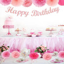 Hot Pink Birthday Party-Decorations Paper-Flowers - 14pcs Happy Banner Girl Lanterns Tissue Pom Poms,Women Streamers Garland Fans,21st 18th Princess Baby Sweet 16 Pretty Hanging Supplies Decor Hugfond by CozyNest Decor