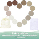 wegreeco Nursing Breast Pads (14 Pack) + Laundry Bag & Travel Storage Bag, 4.7 inch - Washable & Reusable Breastfeeding Nursing Pads (Brown, Plain Shape) by TinyTreasures Baby Boutique