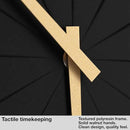 Driini Staircase Modern Wall Clock - Unique 10.5 in. Frameless Concrete Design - Contemporary, Minimalist Decor; No Numbers - Silent Battery Operated Clocks with Decorative Wooden Hands; Black by CozyNest Decor