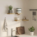 Square Floating Shelves for Wall, 8" W x 8" D x 1.2" H, Small Wooden Wall Mounted Display Shelves with Invisible Brackets for Living Room, Bedroom, Bathroom, Kitchen Decor, Set of 4, Oak by CozyNest Decor