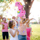 WERNNSAI Foldable Dinosaur Piñata - Pull String Dinosaur Birthday Party Supplies Extendable Piñata with Blindfold Bat and Tassels Dinosaur Birthday Decoration Pink Dinosaur Piñatas for Classroom Game by TinyTreasures Baby Boutique