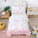 PERFEMET 5 Pieces Girls Bed in A Bag Full Size Reversible Pink Flowers Butterfly Comforter Set with Sheet Soft Lightweight Botanical Floral Bedding Set for Kids Teen(White, Full) by TinyTreasures Baby Boutique