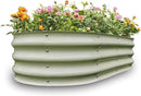 Gardmax Galvanized Raised Garden Bed, Lightweight Planter Boxes Outdoor with Easy Assembly, Large Garden Bed for Vegetables, Fruits, Flower Milk White by CozyNest Decor