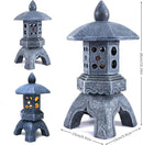 Pagoda Lantern Garden Statue with Solar Lotus Lights, Large Resin Japanese Temple Pagoda Lamp Asian Zen Outdoor Yard Decor for Landscape Patio Porch Lawn Decorations, Christmas Ornament Gift by GreenHaven Gardens