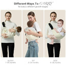 Baby Sling Carrier, Toddler Carrier Sling with Double Safety Buckle and Adjustable Shoulder Strap(7-30lbs), Baby Carriers One Size Fits All, Beige by TinyTreasures Baby Boutique