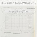 Personalized Clear Acrylic Calendar for Wall, Calendar Whiteboard for Wall, Dry Erase Wall Calendar, Wall Calendar Organizer System for Home (Cursive, Black, 38"W x 26"H) by TinyTreasures Baby Boutique