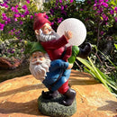 Solar Powered 2 Gnomes Playing with Ball, Decorated Solar Light, Garden Decorations Statues, Garden Light Decor for Lawn Ornaments, Resin Garden Figurines (2 Gnomes with a Glass Ball) by GreenHaven Gardens