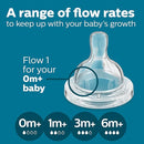 Philips Avent Anti-Colic Bottle with AirFree Vent, 4oz, with Flow 1 Nipples, 0m+, 4pk, Clear, SCY701/04 by TinyTreasures Baby Boutique