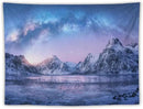 HZOHNAGO Mountain Tapestry Aurora Snow Mountain Sunset Pattern Printed Wall Tapestry Wall Hanging for Bedroom Living Room Dorm 80" W x 60" H by CozyNest Decor