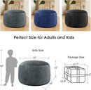Bean Bag Chairs for Adults - Memory Foam Furniture BeanBag Chair - Kids/Teens Sofa with Soft Micro Fiber Cover - Round Fluffy Couch for Living Room Bedroom College Dorm - 4 ft, Grey by CozyNest Decor