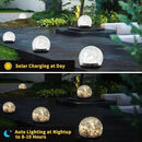 Garden Decoration, Cracked Glass Solar Globe Lights for Yard Pathway Patio Halloween Christmas Outside Decor,Warm White 2 Pack 50 LED(4.7”) by GreenHaven Gardens