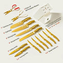 ZHANG XIAO QUAN SINCE 1628 15Pcs Knife Sets with Block, 50Cr15MoV Stainless Steel kitchen knife set with Built-in Sharpener Dishwasher Safe(Golden) by CozyNest Decor