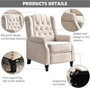 CANMOV Push Back Recliner Chair,Accent Chair,Mid Century Wingback Recliner, Fabric Push Back Recliner Chair Single Armchair Sofa with Rivet Decoration, Button-Tufted Back for Living Room, White by CozyNest Decor