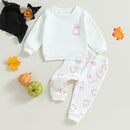 0-4T Toddler Boy Girl Halloween Outfit Fall Clothes Ghost Long Sleeve Sweatshirt Top Pants Baby Halloween Clothes by TinyTreasures Baby Boutique