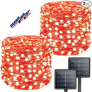 Solar String Lights Outdoor, 2-Pack Total 80FT 200 LED Solar Christmas Twinkle Lights Outside Waterproof Copper Wire 8 Modes Solar Fairy Lights for Garden Tree Party Birthday Christmas Decor(Orange) by GreenHaven Gardens