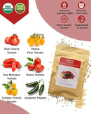 Tomato Seed Pod Kit for AeroGarden, idoo, Ahopegarden, MUFGA with Red Cherry/Golden Cherry Tomato, Roma/San Marzano/Yellow Pear Tomato and Jalapeno Pepper - Compatible with All Hydroponics (7-Pod) by GreenHaven Gardens