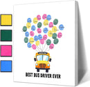 SHLINCO Thank You School Bus Driver Gift, Creative Fingerprint Art Ornaments, Students Thank You For The School Bus Driver Gift, Can Be Used For Desktop Decoration by TinyTreasures Baby Boutique