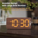 uscce Wooden Digital Alarm Clocks for Bedrooms: Dimmable Dual Alarm Clock with Large Numbers for Bedside Desk - Loud Alarm for Heavy Sleepers with Volume Control - Wood Decor & Gifts by CozyNest Decor