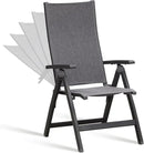 Folding Chair, Indoor & Outdoor Balcony, Patio Porch, Garden Lawn, Pool, for Comfortable Black Foldable Chairs, Portable Cozy Recliner, Metal Frame, Heavy Duty Durable by GreenHaven Gardens