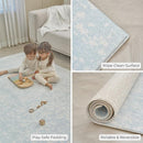 Baby Care Soft Rug (Prestige, Ikat - Inca Blue) 98'' x 59'' Original One-Piece Reversible Rollable Waterproof Play Mat for Infants, Babies, Toddler, and Kids by TinyTreasures Baby Boutique