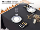 Surmente 5 Pack Black Tablecloth 90 x 156-inch Rectangular Polyester Table Cloth for Weddings, Banquets, or Restaurants by CozyNest Decor
