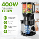 Cold Press Juicer, 5.3" Wide Feed Chute Juice Extractor Machine with 400W, High Juice Yield, Slow Masticating Juicer for Whole Vegetables & Fruits, Deep Grey by CozyNest Decor