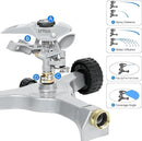 STYDDI Metal Pulsating Sprinkler on in-Series Metal Wheeled Base, Adjustable Circular Water Sprinkler for Medium to Large Circular Lawn, Yard, Garden and Large Areas, Coverage up to 6,360 Sq. ft by GreenHaven Gardens