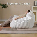 Giant Plush Bean Bag Chair for Adults with Armrests - Oversized Comfy Beige Beanbag Lounge Lazy Floor Sofa Accent Chair for Living Room, Bedroom & Dorm, Cozy Fluffy Single Cloud Mini Couch by CozyNest Decor