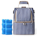 NCVI Breastmilk Cooler Bag with 2 Ice Pack, Breast Pump Bag with Cooler Fits 6 Bottles, Double Layer Breast Milk Baby Bottle Cooler Bag, for Travel, Nursing Mom Daycare, Work, Picnic (Stripe) by TinyTreasures Baby Boutique