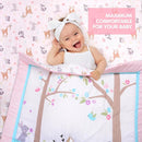 UOMNY Crib Bedding Set for Girls 3 Piece Woodland Baby Girl Crib Bedding Set Include Fitted Crib Sheet Comforter Crib Skirt by TinyTreasures Baby Boutique