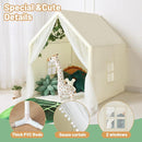 Wilwolfer Kid Tent with Mat, Star Lights - Kids Play Tents for Toddlers Kids Tents Indoor Playhouse - Princess Tent for Girls Toy House Gift (Beige with Mesh) by TinyTreasures Baby Boutique