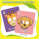 26 PCS Alphabet ABC Flash Cards with Animal Masks, Colorful Alphabet Mask Cards, Giant Letter ABC Animal Faces Flash Learning Flashcards, Interactive Education Games, Learn Letters by TinyTreasures Baby Boutique