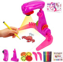 Kids Projection Drawing Toy,Smart Drawing Projector Toys，Trace and Draw Projector for Kids,with 32cartoon patters and 12color Brushes, Kid Learn to Draw and Sketcher (Pink) by TinyTreasures Baby Boutique