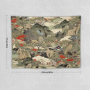 Asian Tapestry, Japanese Red Landscape, Bedroom & Living Room Decor, 40"x30" by CozyNest Decor