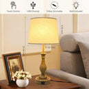 Farmhouse Table Lamp Touch Control 3-Way Dimmable Table Lamp, Modern Nightstand Lamp with 2 USB Port Bedside Desk Lamp with Fabric Shade for Living Room (Pack 1-Beige Shade & Touch) by CozyNest Decor