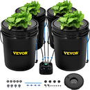 VEVOR DWC Hydroponic System, 5 Gallon 4 Buckets, Deep Water Culture Growing Bucket, Hydroponics Grow Kit with Pump, Air Stone and Water Level Device, for Indoor/Outdoor Leafy Vegetables by GreenHaven Gardens