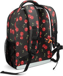 Red Cartoon Cherry Custom Kids Backpack 16.5 Inch for Boy Girl, Personalized Waterproof Child School Travel Bag with Name by TinyTreasures Baby Boutique
