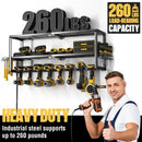YYR Heavy Duty Power Tool Organizer with Charging Station, Cordless Drill Hanger Storage Rack, Battery Tools Holder Wall Mount Shelf for Garage - 32 Inch Equipped with Surge Protection Power Strip by GreenHaven Gardens