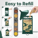 Squirrel Proof Bird Feeders for Outdoors, 6LBS Extra Large Capacity Hanging Metal Bird Feeder with Weight-Activated Perches, Wild Bird Feeders for Outside Finch, Cardinal, Blue Jay by GreenHaven Gardens
