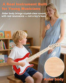 Kids Electric Guitar Beginner Kit 30 Inch, Mini ST Style Electric Guitar for Boys Girls with Amp 5W, Gig Bag, Tuner, Strap, Cable, Picks, Extra Strings, RST-70 Red by TinyTreasures Baby Boutique