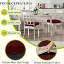 Chair Cushions for Dining Chairs, Indoor Chair Cushions with Ties，Waterproof Chair Pads Set of 4, Burgundy, 17x16x2.5 Inch by GreenHaven Gardens