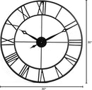 CLXEAST 30 Inch Large Wall Clock Modern, Oversized Roman Numeral Decorative Black Metal Wall Clock for Living Room Decor,House Warming Gifts New Home by CozyNest Decor