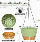 QCQHDU 2 Pack Hanging Planters for Indoor Outdoor Plants, 10 Inch Hanging Baskets Flower Pots with Reservoir Tray & Visible Water-Level by CozyNest Decor