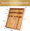 Silverware Organizer Kitchen Drawer Organizer Utensil Organizer Acacia Silverware Holder Cutlery Organizer in Drawer Flatware Organizer Tray(7 slots, Acacia by CozyNest Decor