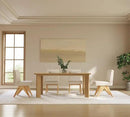 Mid Century Modern Farmhouse Dining Chairs Set of 4, Upholstered Armless Kitchen Chairs with Back and Wooden Legs, Linen Beige by CozyNest Decor