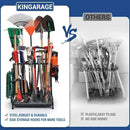 Garden Tool Organizer, Yard Tools Rack Holds 55 Long-Handled Tools/Rakes/Brooms for Garage Organization and Storage, Shed, Outdoor, Lawn, Heavy-Duty Steel, Black, Easy Assembly by GreenHaven Gardens