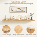 Floating Picture Ledge Shelves 36 Inch Solid Oak Wood Set of 2, Rustic Wall Storage Shelves with Lip, Kids Bookshelf, Photo & Picture Ledge Shelves for Bedroom, Living Room, Kitchen by CozyNest Decor