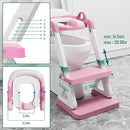 Potty Training Seat with Step Stool Ladder for Kids and Toddler,Wiifo Sturdy Potty Ladder with Soft Padded Cushion for Toddler Boys and Girls(Pink) 2025 New Version by TinyTreasures Baby Boutique