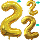 GOER Gold Foil Balloons Number 2,Huge Number Balloons for 2nd Birthday Party Supplies Anniversary Decorations(3 pcs,42 inch,32 inch,16inch) by TinyTreasures Baby Boutique
